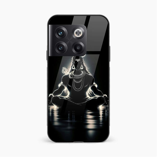 Printed Tempered Glass Back Cover Compatible with OnePlus 10T - Lord Shiv Design Glass Case - Mypcwala