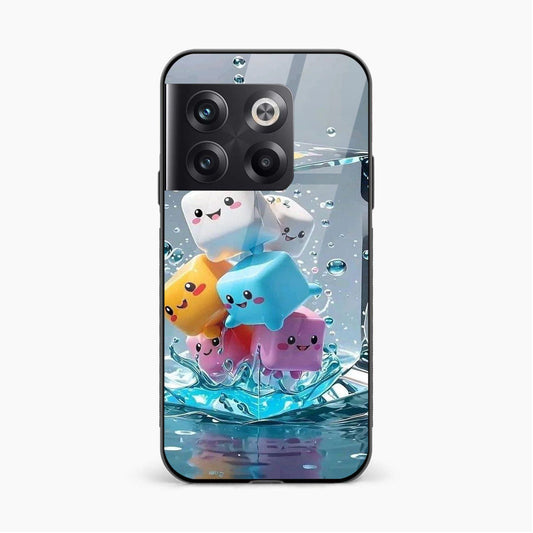 Printed Tempered Glass Back Cover Compatible with OnePlus 10T - Multiple Cubes New Design Glass Case - Mypcwala