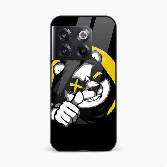 Printed Tempered Glass Back Cover Compatible with OnePlus 10T - Thump Panda Design Glass Case - Mypcwala