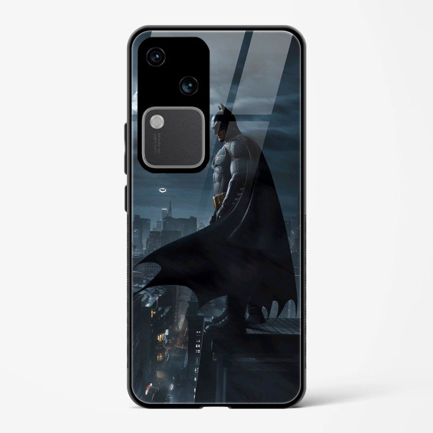 Printed Tempered Glass Back Cover Compatible with Vivo V30 5G - DCU Comics Batman Design Glass Case - Mypcwala