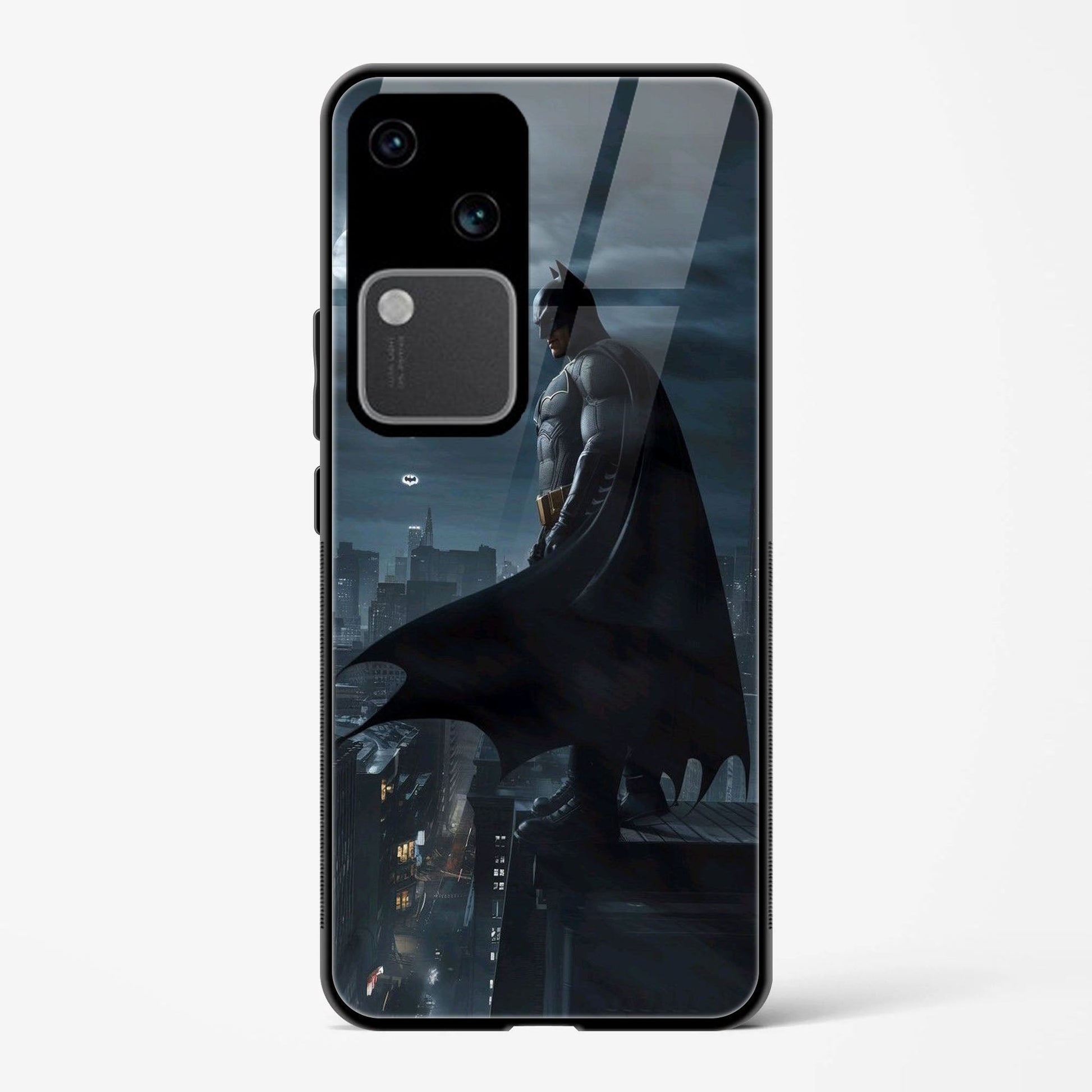 Printed Tempered Glass Back Cover Compatible with Vivo V30 5G - DCU Comics Batman Design Glass Case - Mypcwala