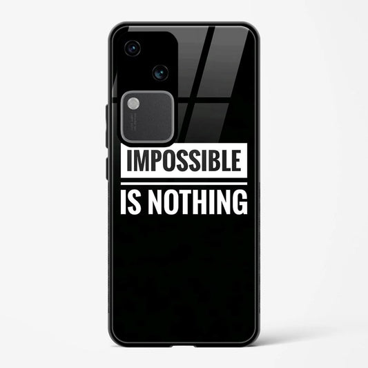 Printed Tempered Glass Back Cover Compatible with Vivo V30 5G - Impossible Is Nothing Design Follow Your Dreams Real Glass case - Mypcwala
