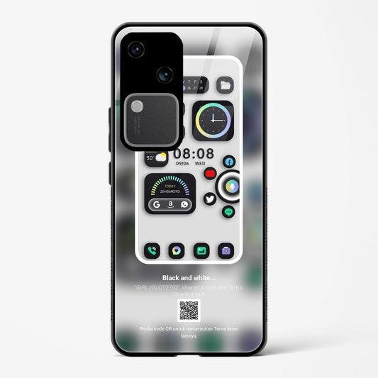 Printed Tempered Glass Back Cover Compatible with Vivo V30 5G - New mimicry MIUI theme Design Glass Case - DHARM IT PRIVATE LIMITED