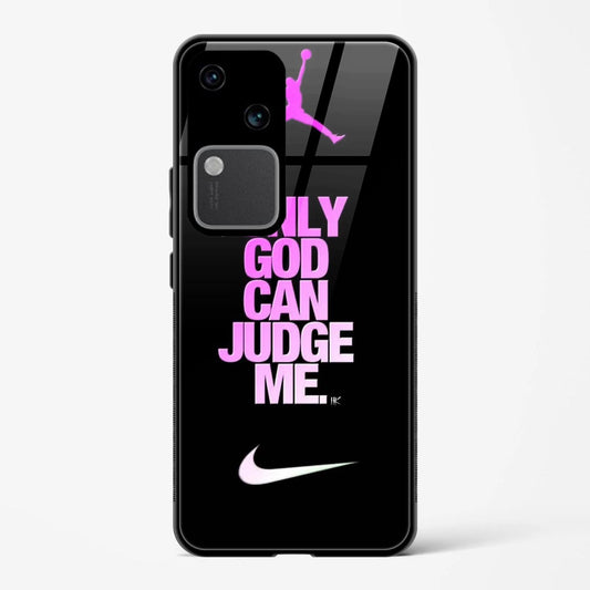 Printed Tempered Glass Back Cover Compatible with Vivo V30 5G - Only God Can Judge Me Design Follow Your Dreams Real Glass case - Mypcwala