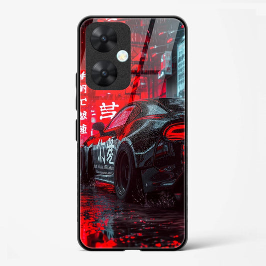 Racing Car Design Printed Glass Mobile Back Case Compatible for Redmi 13C | TPU Shock - Resistant Soft Edge | 360° Protection - Mypcwala