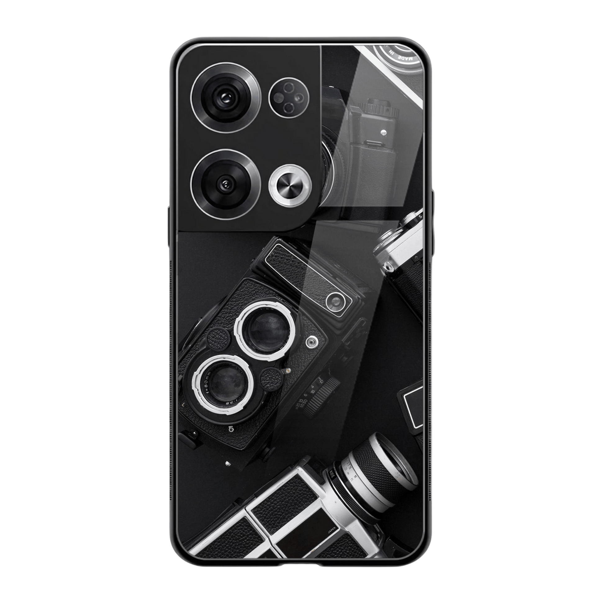 Retro Camera Theme Glass Cover – Oppo Reno 8 Pro - Mypcwala
