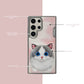 Samsung Galaxy S24 Ultra Nimmy Embroidery Leather Back Cover Case - Cat - DHARM IT PRIVATE LIMITED