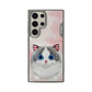 Samsung Galaxy S24 Ultra Nimmy Embroidery Leather Back Cover Case - Cat - DHARM IT PRIVATE LIMITED