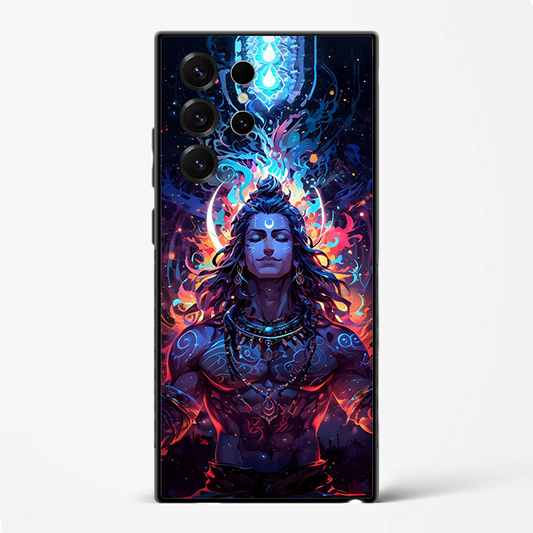 Shiva Cosmic Flame Premium Glass Phone Cover for Samsung Galaxy S22 Ultra - DHARM IT PRIVATE LIMITED
