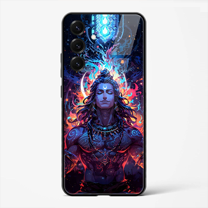 Shiva Cosmic Flame Premium Glass Phone Cover for Samsung Galaxy S25 - DHARM IT PRIVATE LIMITED