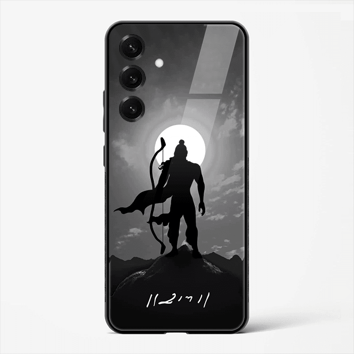 Shree Ram Divine Blessing Premium Glass Phone Cover for Samsung Galaxy S25 - DHARM IT PRIVATE LIMITED