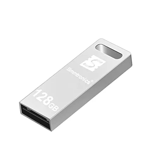 Simmtronics New Pendrive 128GB Flash Drive USB 2.0 Metal Body for Laptop and Computer - Mypcwala