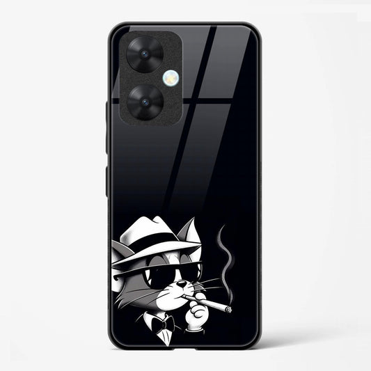 Smoking Tom Design Printed Glass Mobile Back Case Compatible for Redmi 13C | TPU Shock - Resistant Soft Edge | 360° Protection - Mypcwala