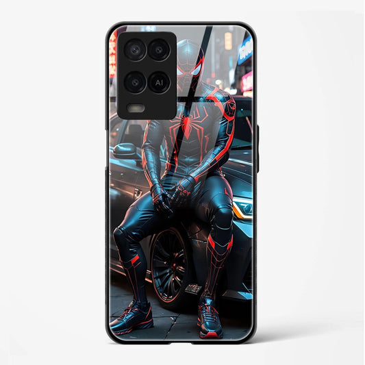 Spider Man Printed Back Glass Cover for Compatible with Oppo A54 Attractive and Uniquely Crafted Smartphone Case - Mypcwala
