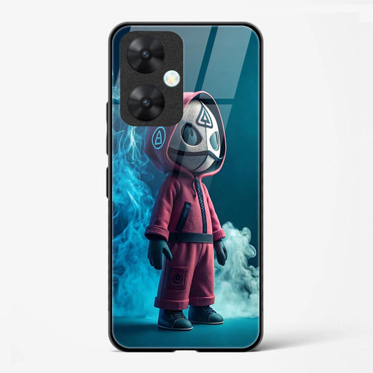 Squid Game character Design Printed Glass Mobile Back Case Compatible for Redmi 13C | TPU Shock - Resistant Soft Edge | 360° Protection - Mypcwala