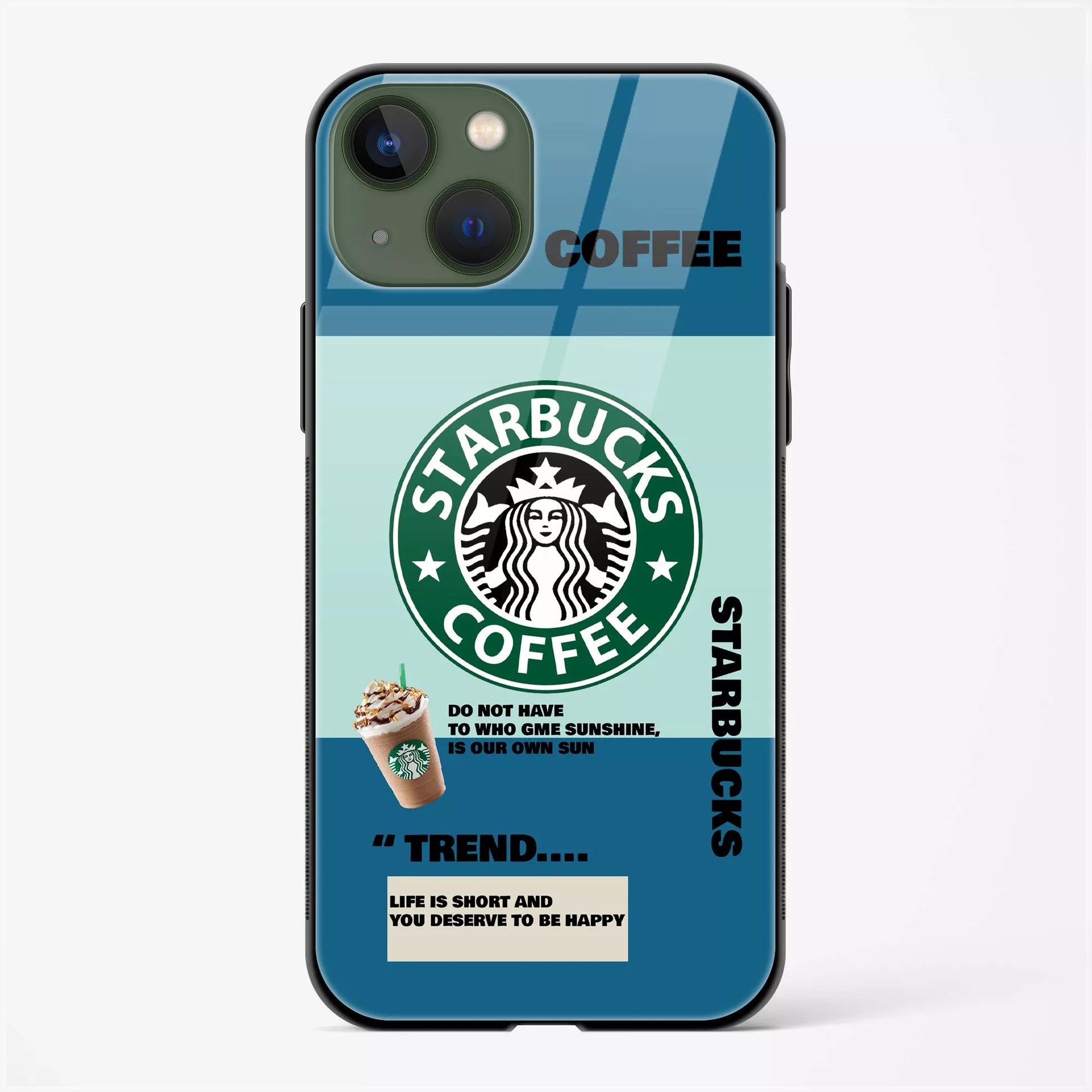 Starbucks Inspired Glass Back Case for iPhone 15 | Coffee Lover Design Cover | My PC Wala - DHARM IT PRIVATE LIMITED