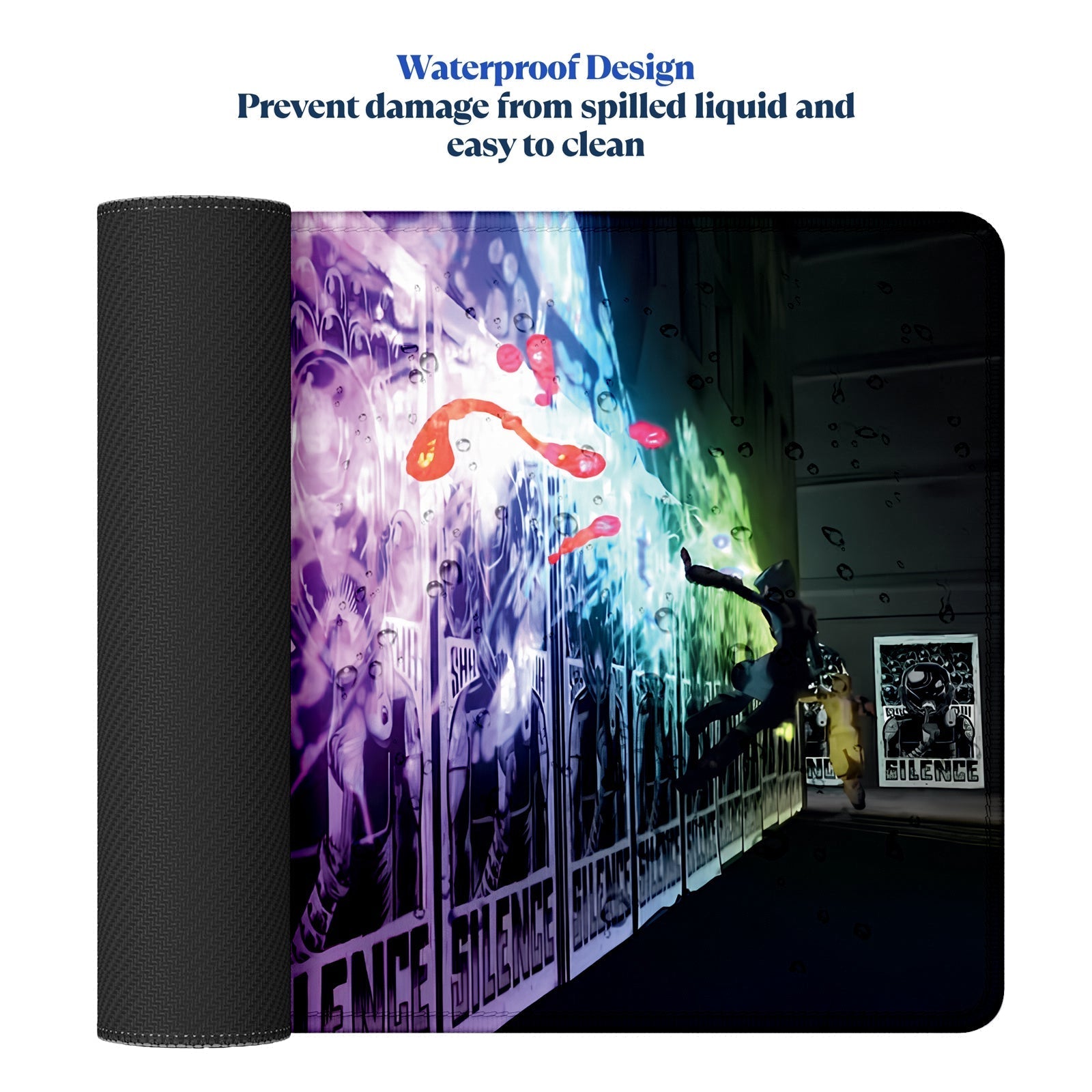 Street Art Graffiti Stitched Desk Mat | Large Gaming & Office Mouse Pad | Non - Slip Rubber Base | Extended Desk Mat for Keyboard & Laptop - Mypcwala