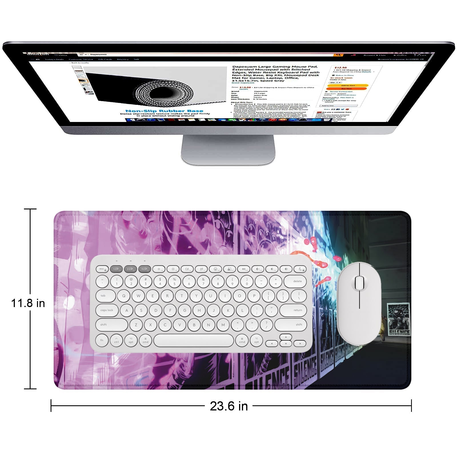 Street Art Graffiti Stitched Desk Mat | Large Gaming & Office Mouse Pad | Non - Slip Rubber Base | Extended Desk Mat for Keyboard & Laptop - Mypcwala