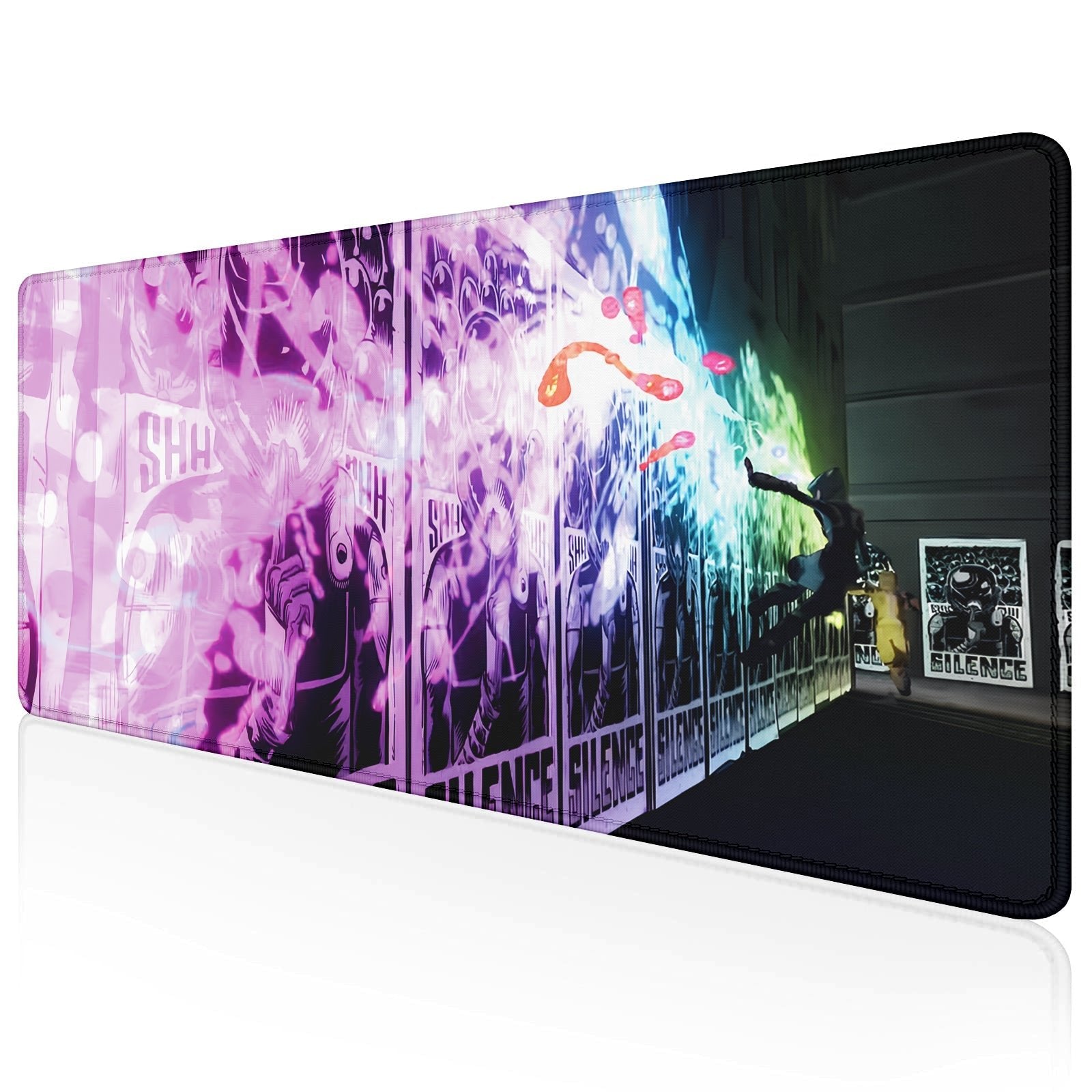 Street Art Graffiti Stitched Desk Mat | Large Gaming & Office Mouse Pad | Non - Slip Rubber Base | Extended Desk Mat for Keyboard & Laptop - Mypcwala