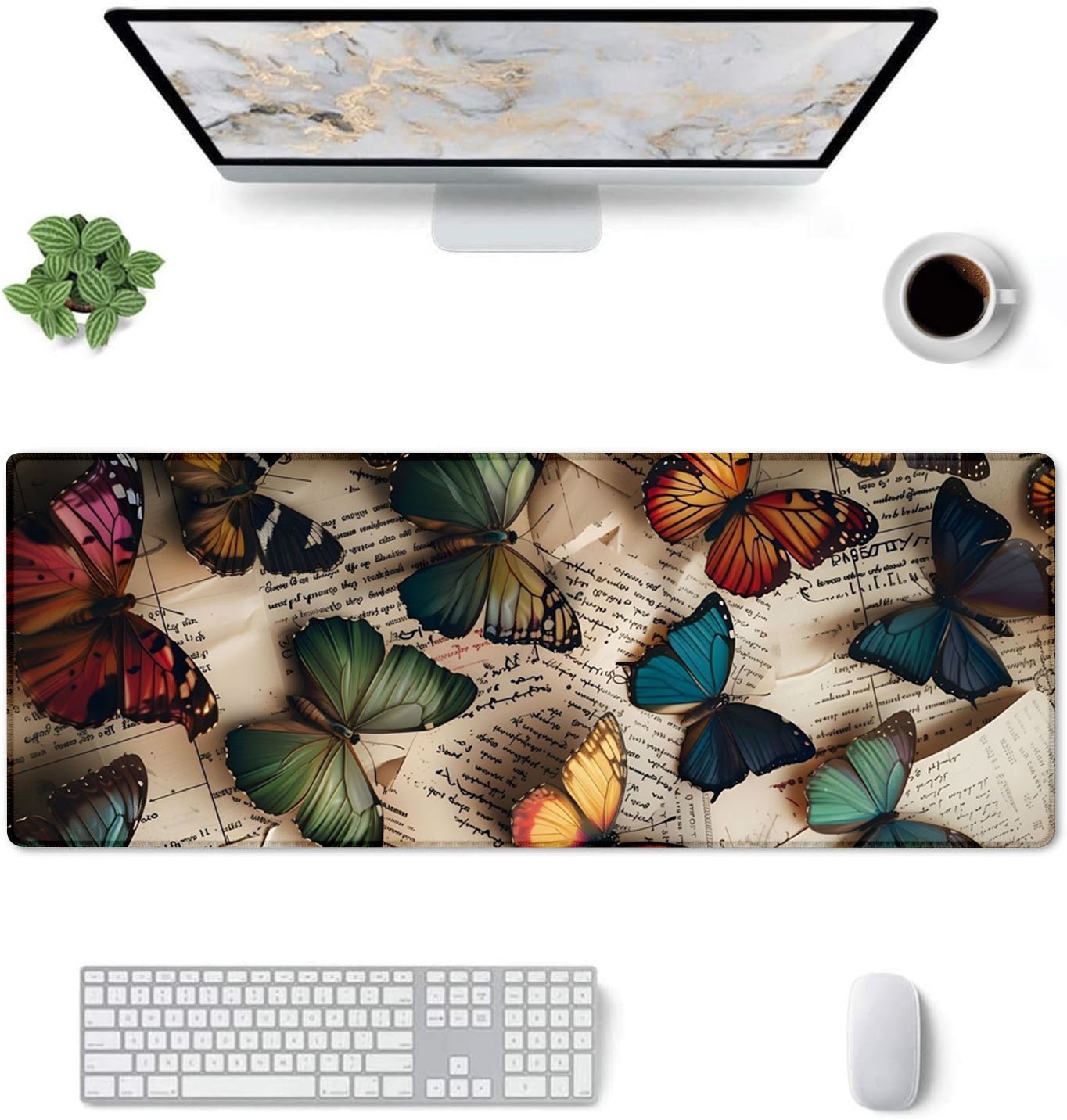 Strich Butterfly Dreams Mouse Pad – Large Extended Desk Mat for Gaming & Office (L, XL, XXL) - Mypcwala