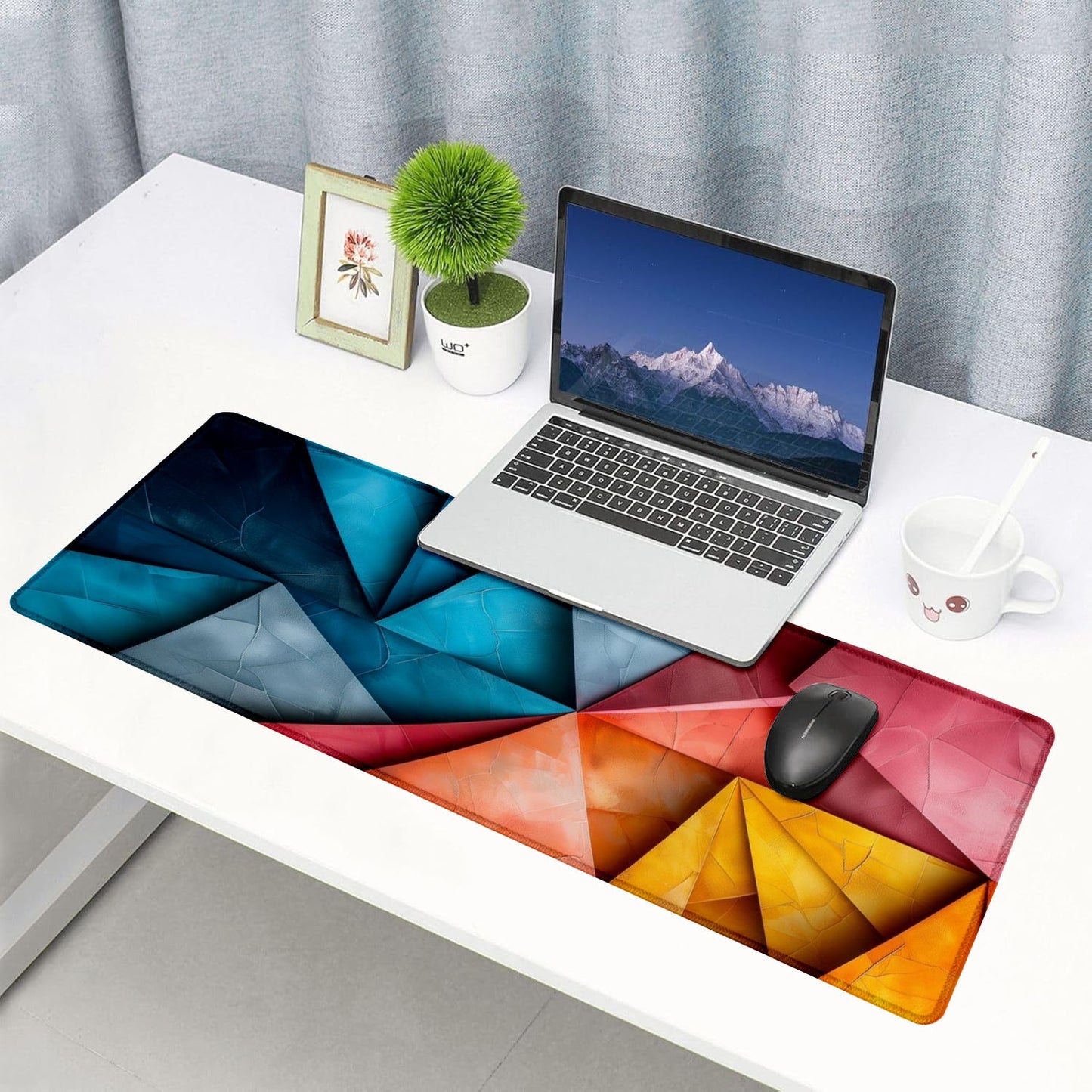 Strich Colorful Geometric Art Mouse Pad – Extended Desk Mat for Gaming & Office (L, XL, XXL) - Mypcwala