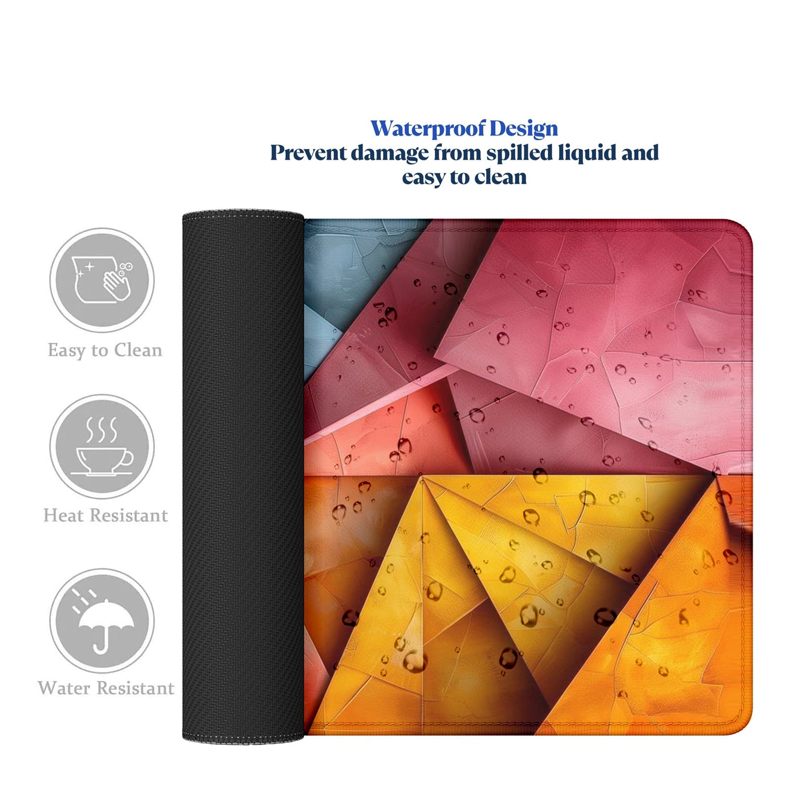 Strich Colorful Geometric Art Mouse Pad – Extended Desk Mat for Gaming & Office (L, XL, XXL) - Mypcwala