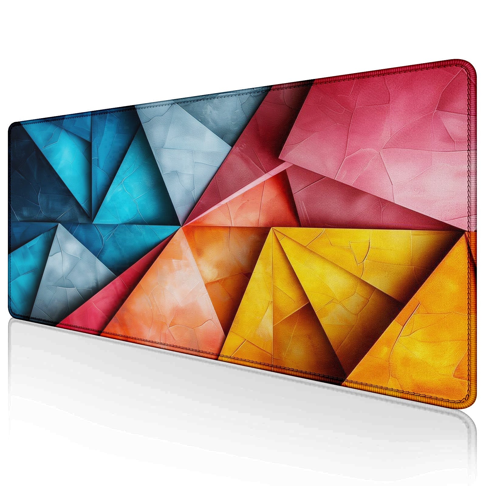 Strich Colorful Geometric Art Mouse Pad – Extended Desk Mat for Gaming & Office (L, XL, XXL) - Mypcwala