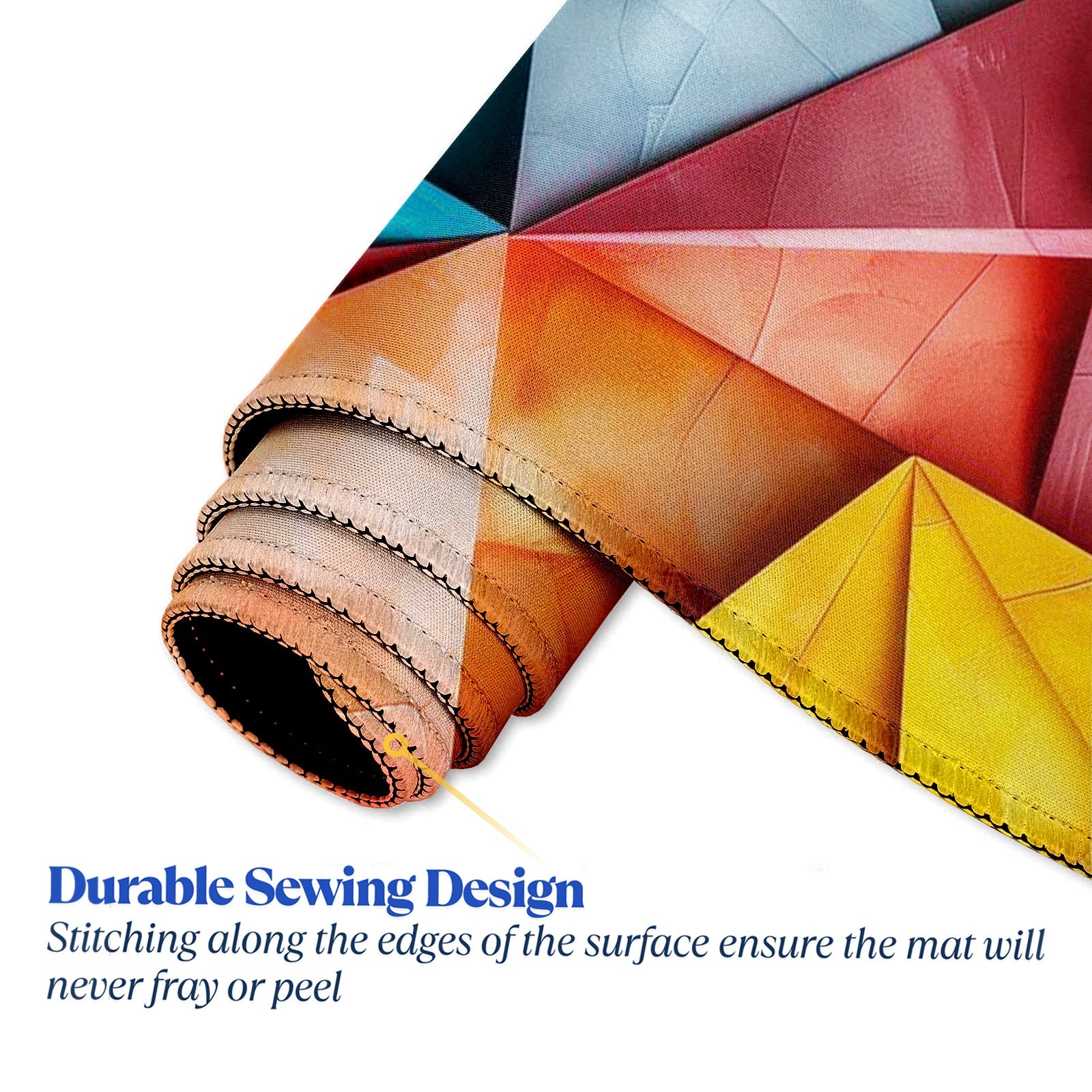 Strich Colorful Geometric Art Mouse Pad – Extended Desk Mat for Gaming & Office (L, XL, XXL) - Mypcwala