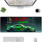 Strich Crazy Alligator Racing Car Gaming Mouse Pad – Green Turbo GTR Extended Desk Mat (L, XL, XXL) - Mypcwala