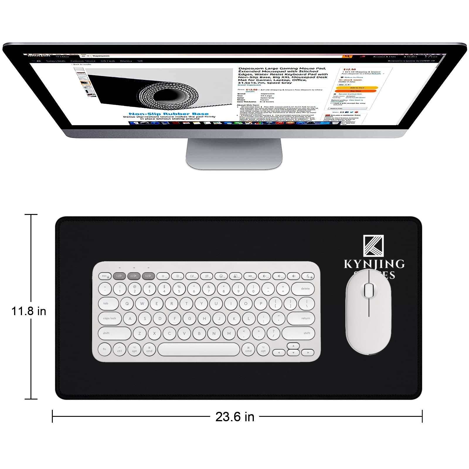 Strich Custom Logo Mouse Pad – Professional Black Desk Mat with Branding (L, XL, XXL) - Mypcwala