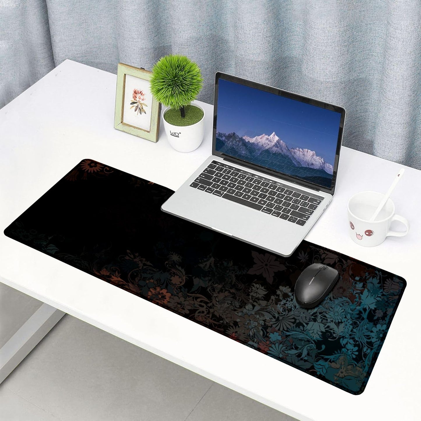 Strich Elegant Floral Pattern Mouse Pad – Large Desk Mat for Gaming & Office (L, XL, XXL) - Mypcwala