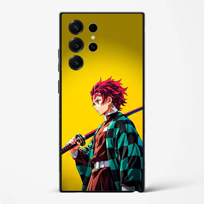 Tanjiro Kamado Premium Glass Phone Cover for Samsung Galaxy S22 Ultra - DHARM IT PRIVATE LIMITED