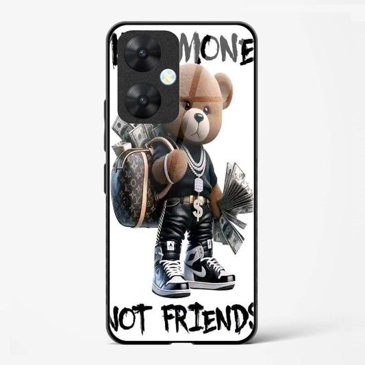 Teddy Bear Design Printed Glass Mobile Back Case Compatible for Redmi 13C | TPU Shock - Resistant Soft Edge | 360° Protection - Mypcwala