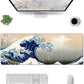 The Great Wave Stitched Desk Mat | Japanese Art Mouse Pad | Large Gaming & Office Desk Mat | Non - Slip Rubber Base | Extended Mat for Keyboard & Laptop - Mypcwala