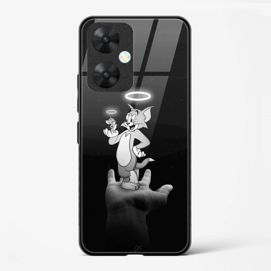 Tom & Jerry Design Printed Glass Mobile Back Case Compatible for Redmi 13C | TPU Shock - Resistant Soft Edge | 360° Protection - Mypcwala