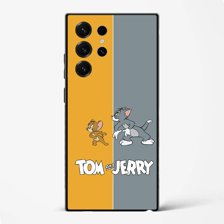 Tom & Jerry Duo Premium Glass Phone Cover for Samsung Galaxy S22 Ultra - DHARM IT PRIVATE LIMITED