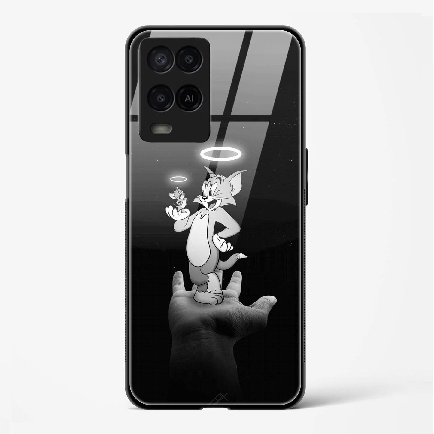 Tom & Jerry Printed Back Glass Cover for Compatible with Oppo A54 Attractive and Uniquely Crafted Smartphone Case - Mypcwala