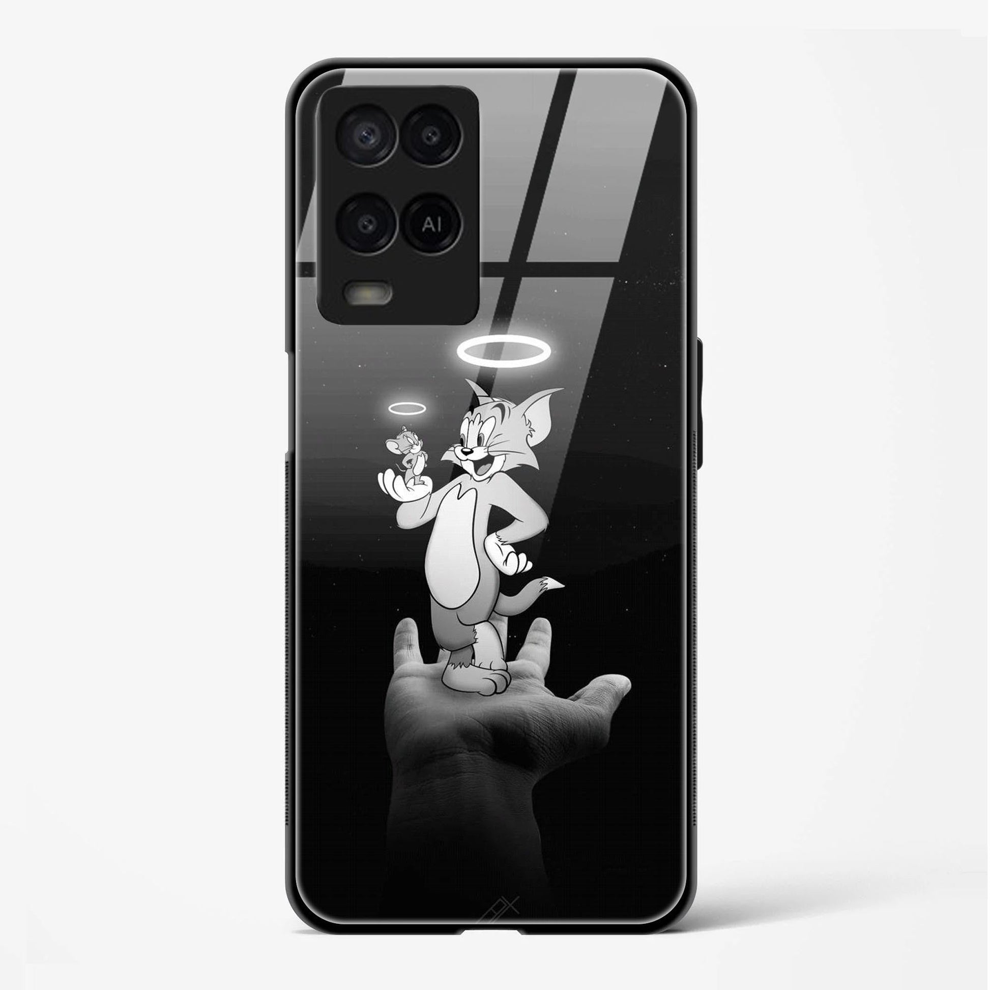 Tom & Jerry Printed Back Glass Cover for Compatible with Oppo A54 Attractive and Uniquely Crafted Smartphone Case - Mypcwala
