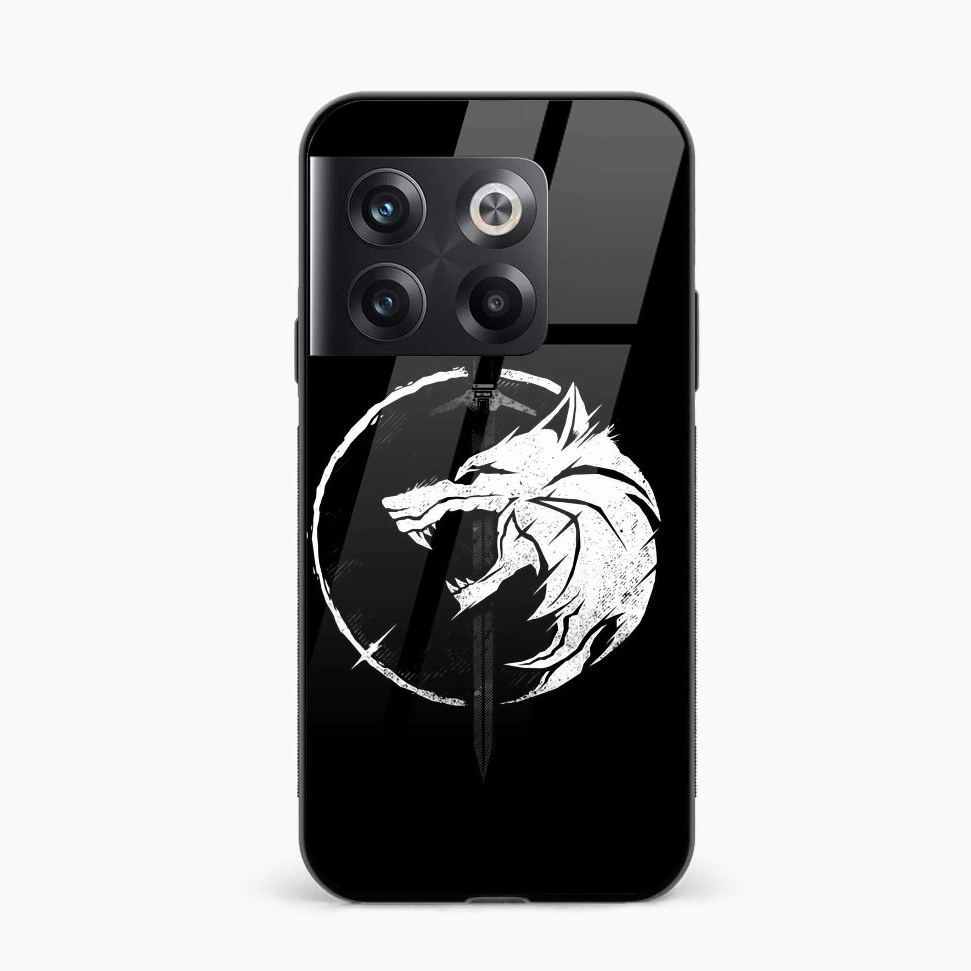 Trending Printed Tempered Glass Back Cover Compatible with OnePlus 10T - Animal Sketch Design Glass Case - Mypcwala