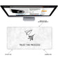 Trust The Process Stitched Desk Mat – Large Extended Mouse Pad – Minimalist Design, Non - Slip Rubber Base, Smooth Surface, Durable Edges – Office & Gaming Desk Accessory (Marble White) - Mypcwala