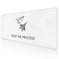 Trust The Process Stitched Desk Mat – Large Extended Mouse Pad – Minimalist Design, Non - Slip Rubber Base, Smooth Surface, Durable Edges – Office & Gaming Desk Accessory (Marble White) - Mypcwala