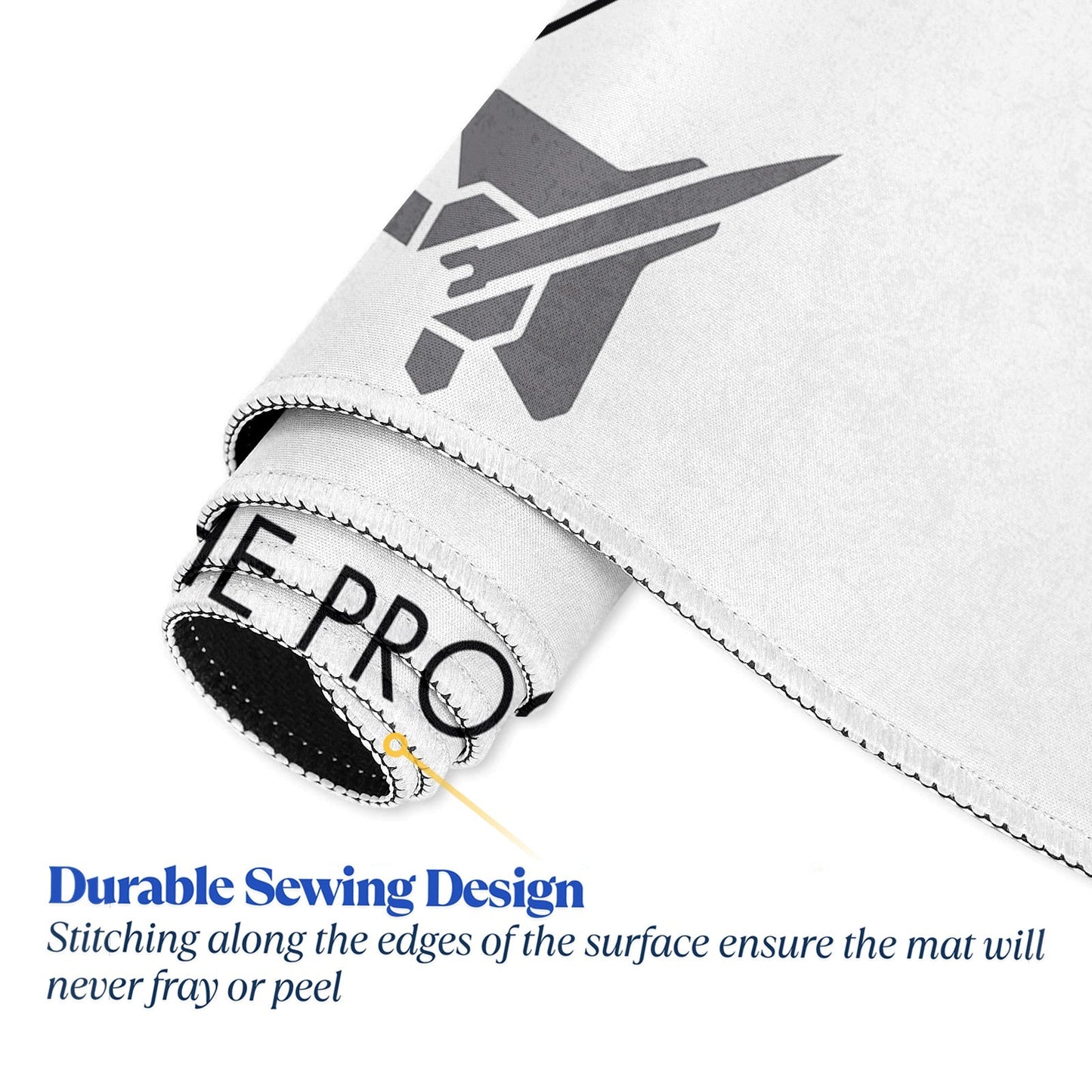 Trust The Process Stitched Desk Mat – Large Extended Mouse Pad – Minimalist Design, Non - Slip Rubber Base, Smooth Surface, Durable Edges – Office & Gaming Desk Accessory (Marble White) - Mypcwala