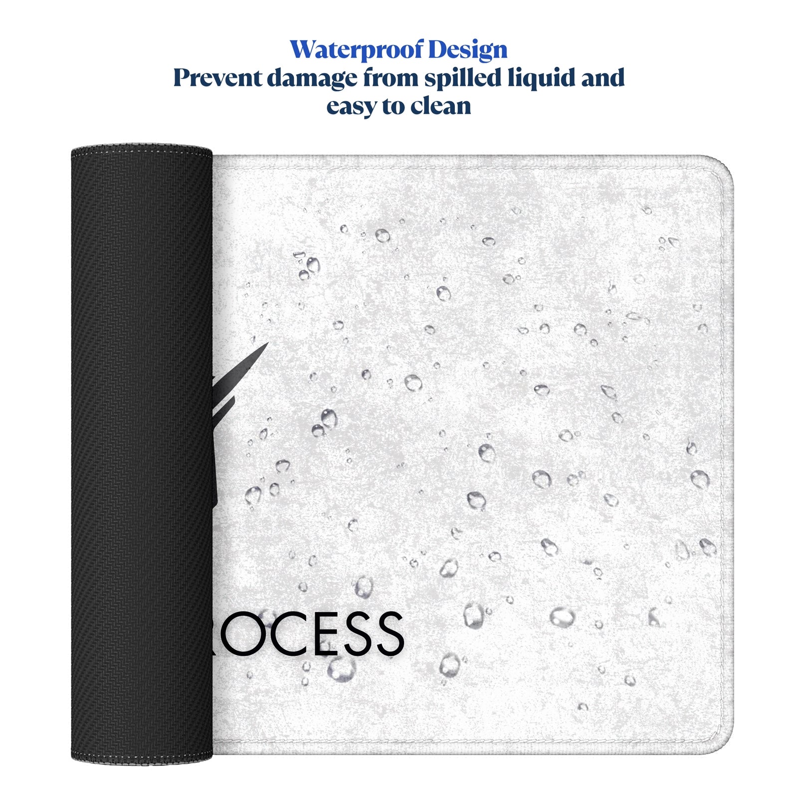 Trust The Process Stitched Desk Mat – Large Extended Mouse Pad – Minimalist Design, Non - Slip Rubber Base, Smooth Surface, Durable Edges – Office & Gaming Desk Accessory (Marble White) - Mypcwala