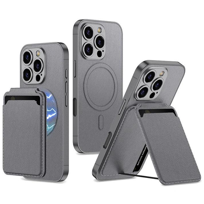 Ultra Hybrid Premium Case Magnetic Detachable 2 in 1 for iPhone 16 Pro Wallet Case with Card Holde,RFID Blocking Kickstand Credit Slots - Mypcwala