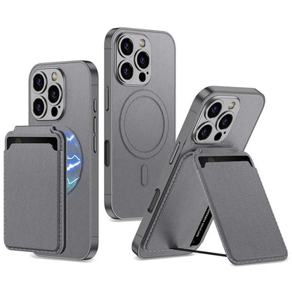 Ultra Hybrid Premium Case Magnetic Detachable 2 in 1 for iPhone 16 Pro Wallet Case with Card Holde,RFID Blocking Kickstand Credit Slots - Mypcwala