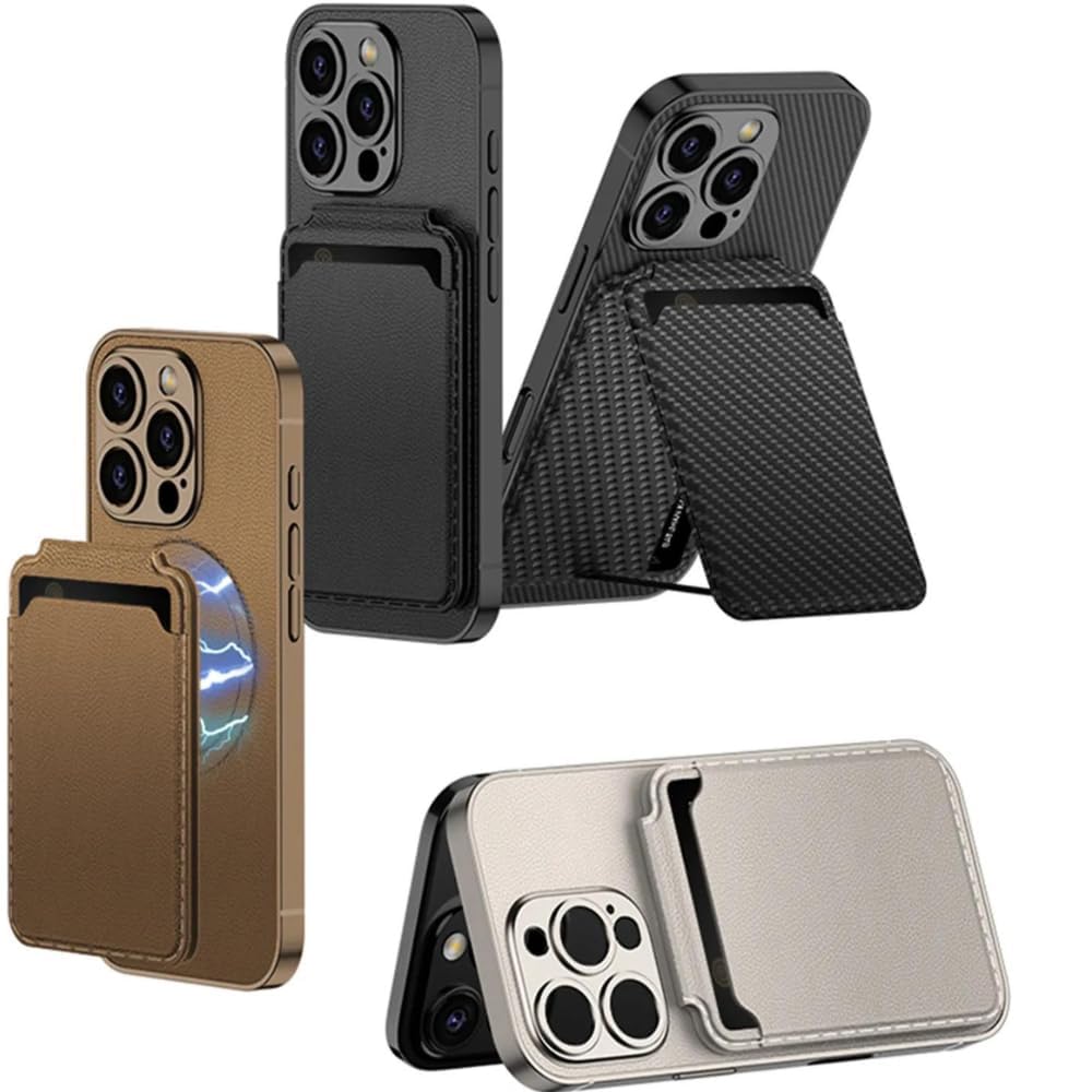 Ultra Hybrid Premium Case Magnetic Detachable 2 in 1 for iPhone 16 Pro Wallet Case with Card Holde,RFID Blocking Kickstand Credit Slots - Mypcwala