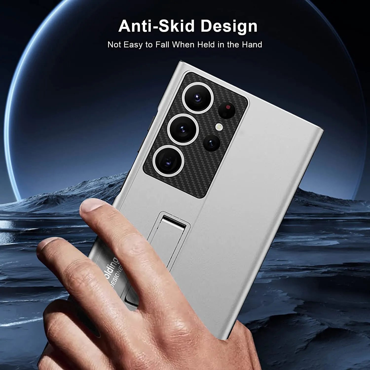 Ultra Thin Back Case for Samsung Galaxy S23 Ultra Cover | with Inbuilt Stand Full Body Protection Back Cover (Silver) - Mypcwala