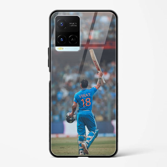 Virat Kohli Printed Design Glass Mobile Back Case Compatible for Vivo Y33s TPU Shock - Resistant Soft Edge | 360° Protection - Mypcwala